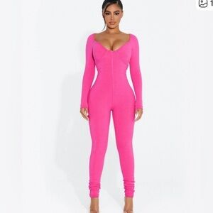 Naked wardrobe pink bustier Jumpsuit